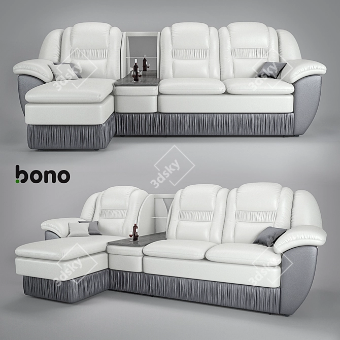 Modern Bono Sofa with Ottoman | Chester2 3D model image 1