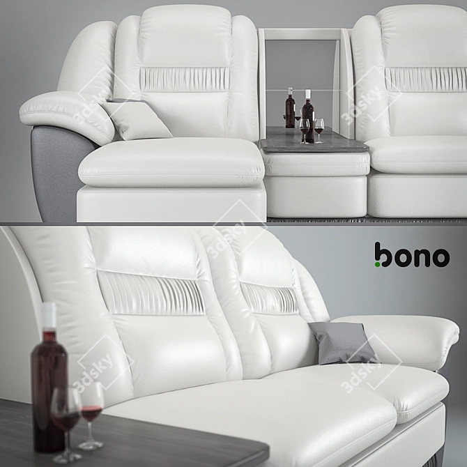 Modern Bono Sofa with Ottoman | Chester2 3D model image 2