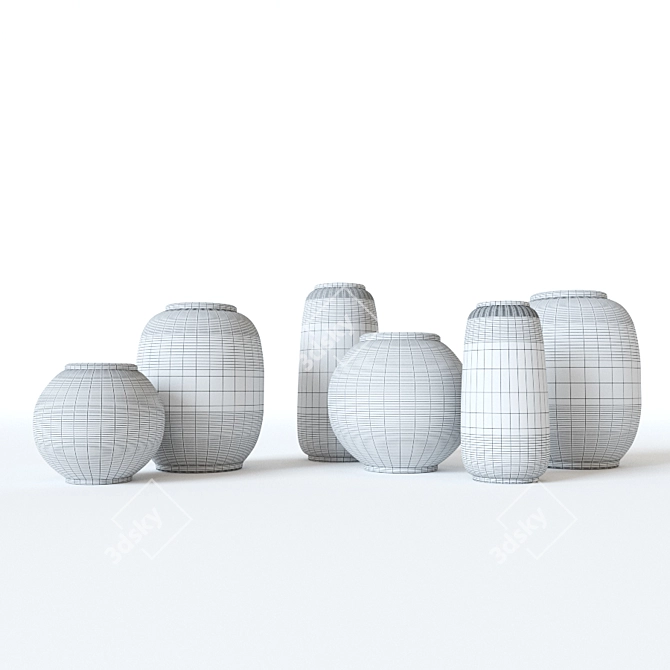 Elegant Glass Vases 3D model image 2