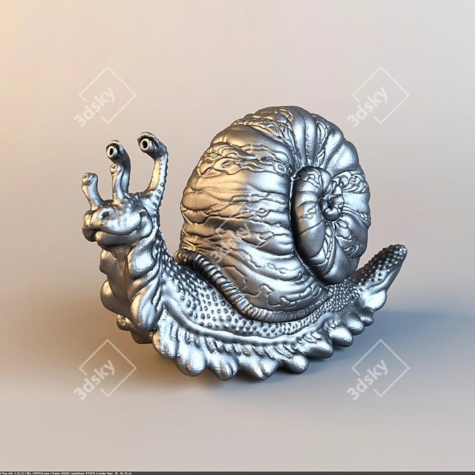 Custom Snail Sculpture: Unique Art Piece 3D model image 1