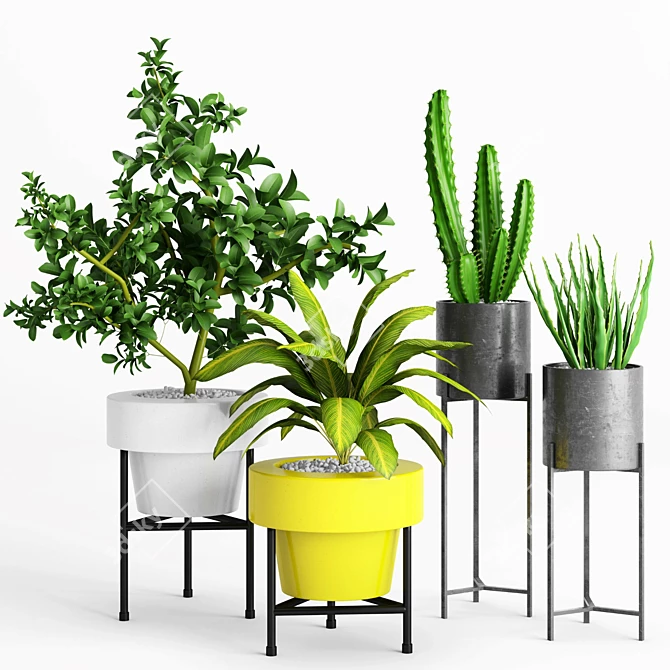 Dundee Floor Planters Duo 3D model image 1