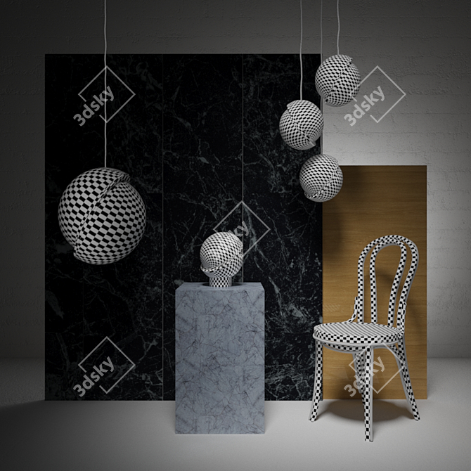 Crescent Light Duo: Bright Bistro Elegance 3D model image 3