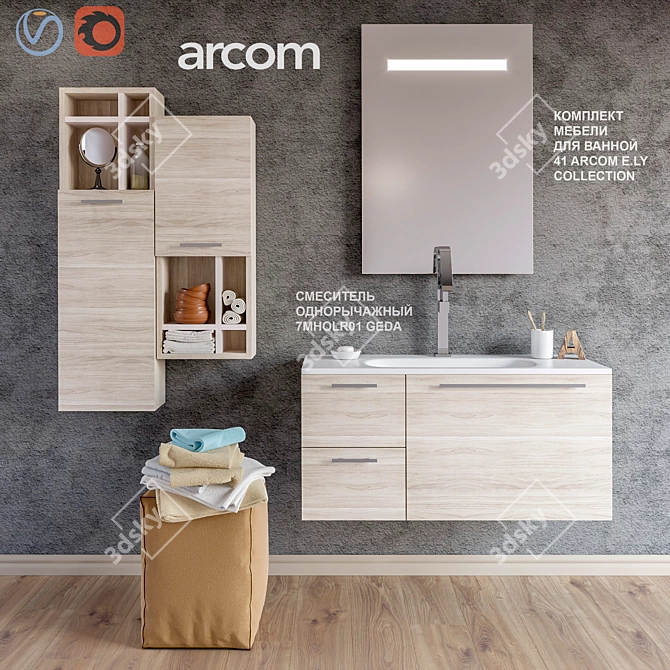 41 ARCOM E.LY Bathroom Furniture Set 3D model image 1