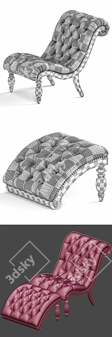 Elegant Bellagio Chaise Lounge Set 3D model image 3