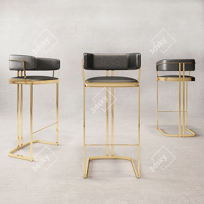 Elegant Bar Stool 3D model image 1