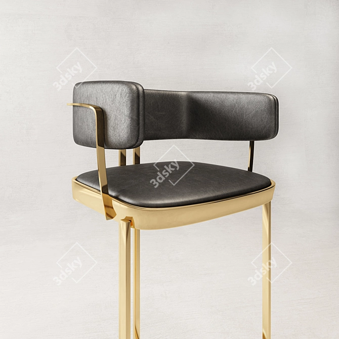 Elegant Bar Stool 3D model image 2