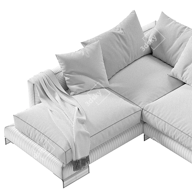 FLEXFORM LONG ISLAND 2 | Stylish Corner & 2-Seater Sofas 3D model image 3