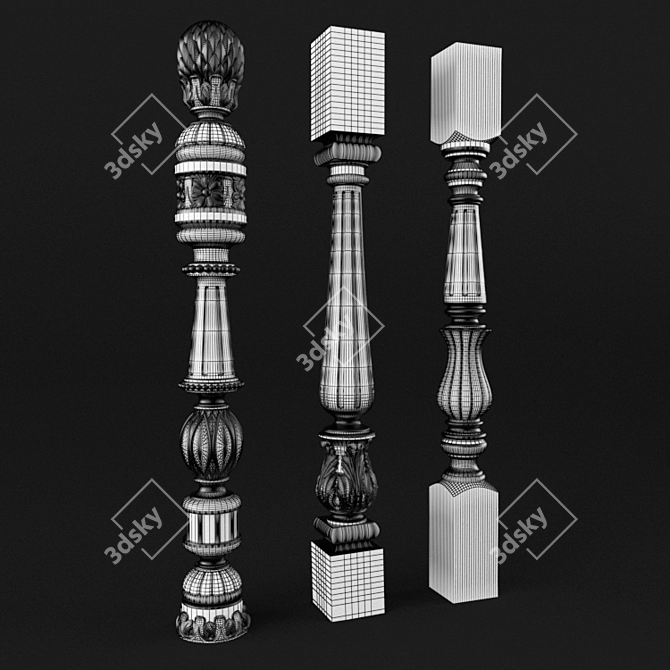 Title: Precision Carving Balusters for CNC Cutting 3D model image 3