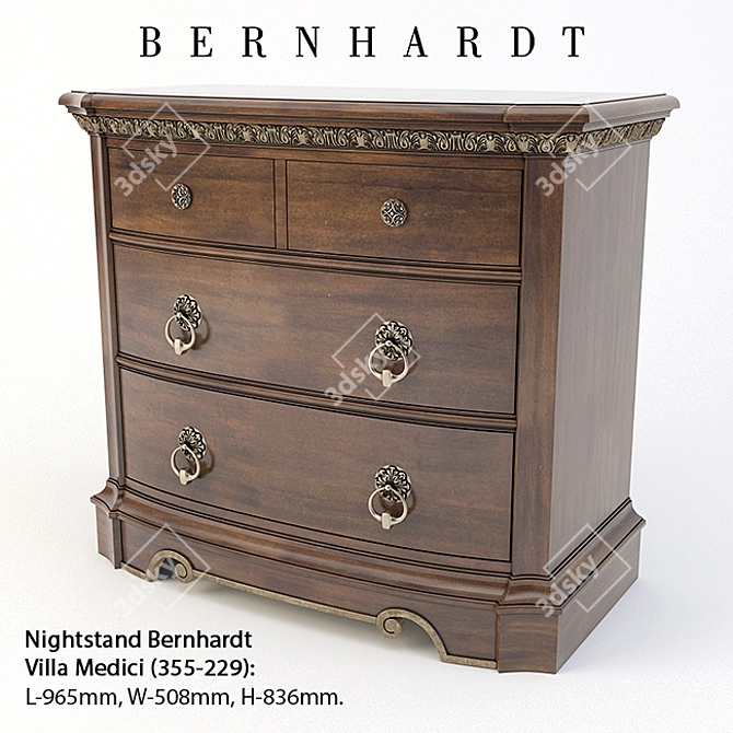 Elegant Bernhardt Nightstand: Villa Medici 3D model image 1