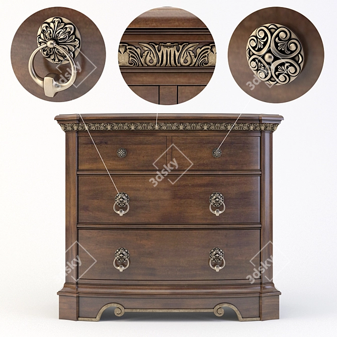 Elegant Bernhardt Nightstand: Villa Medici 3D model image 2