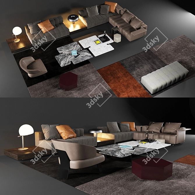 Modern Minotti Lounge Furniture 3D model image 2