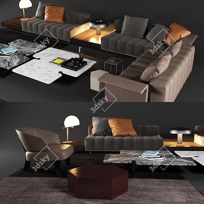 Modern Minotti Lounge Furniture 3D model image 3