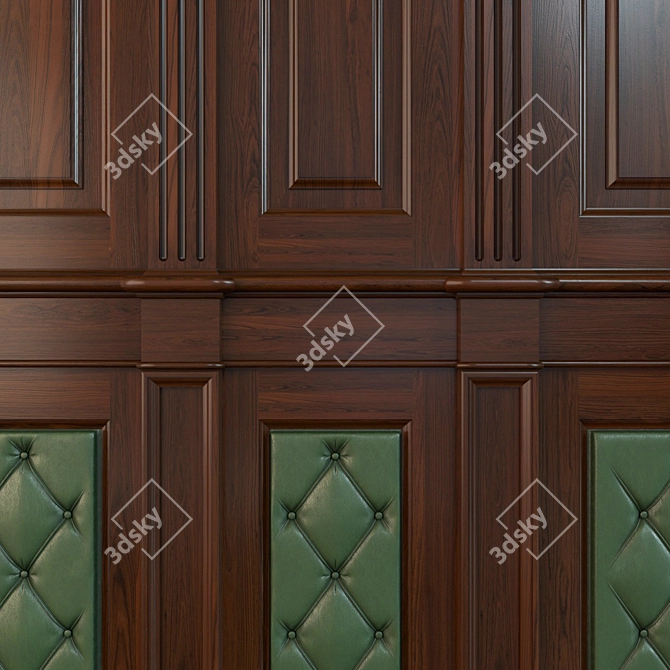 Wooden Skin Panel Set-01 3D model image 2