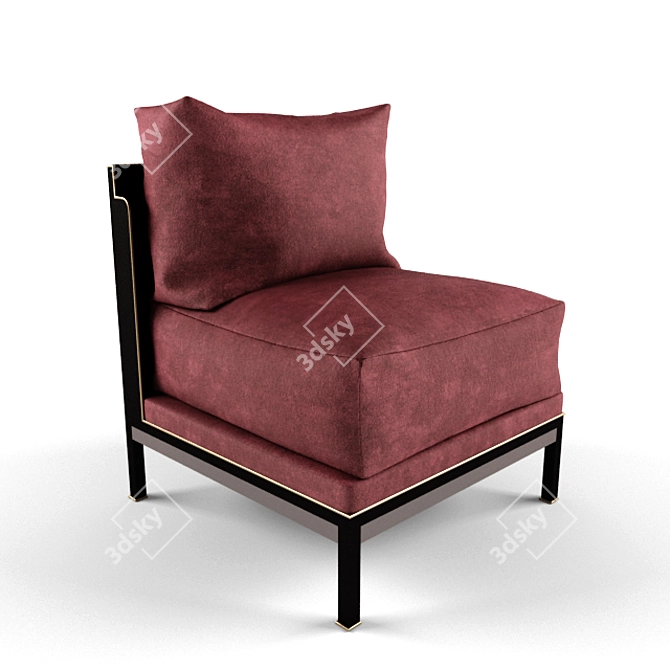 Velvet Tweed Lounge Chair: Elegant Comfort 3D model image 1