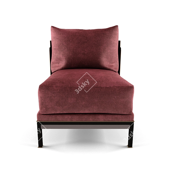 Velvet Tweed Lounge Chair: Elegant Comfort 3D model image 2
