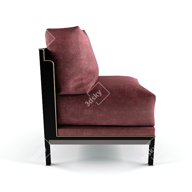 Velvet Tweed Lounge Chair: Elegant Comfort 3D model image 3