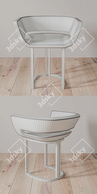 Sleek Poly Modern Chair 3D model image 2