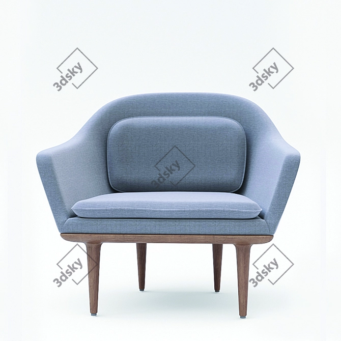 Lunar Lounge: Stylish Comfort 3D model image 2