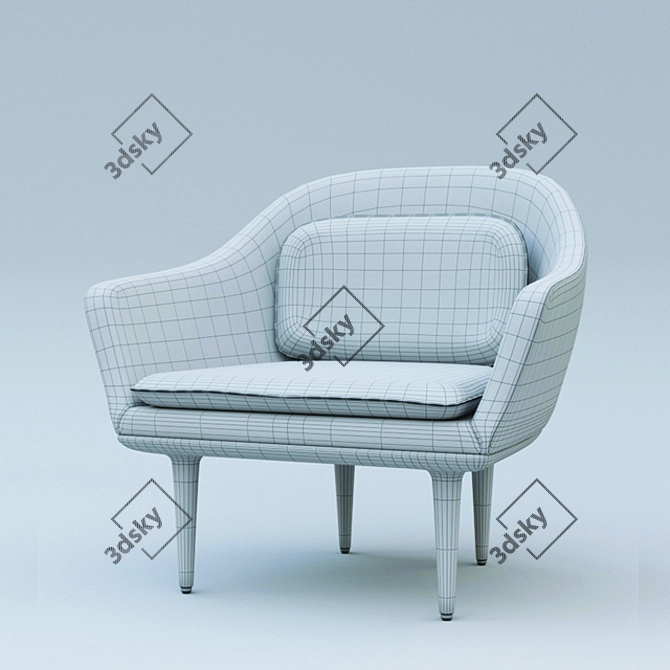 Lunar Lounge: Stylish Comfort 3D model image 3