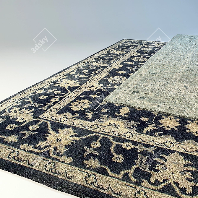 Luxury Ayara Hand-Knotted Rug 3D model image 3