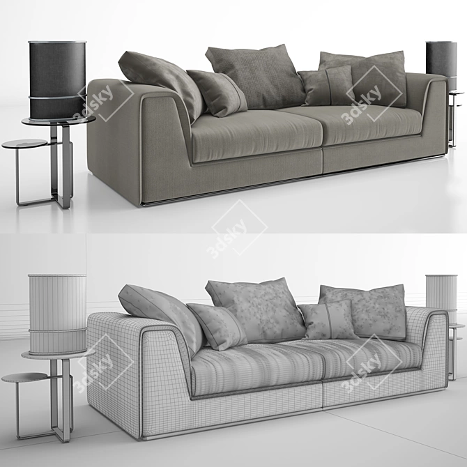 Fendi Prestige Sofa: Exquisite Elegance 3D model image 2
