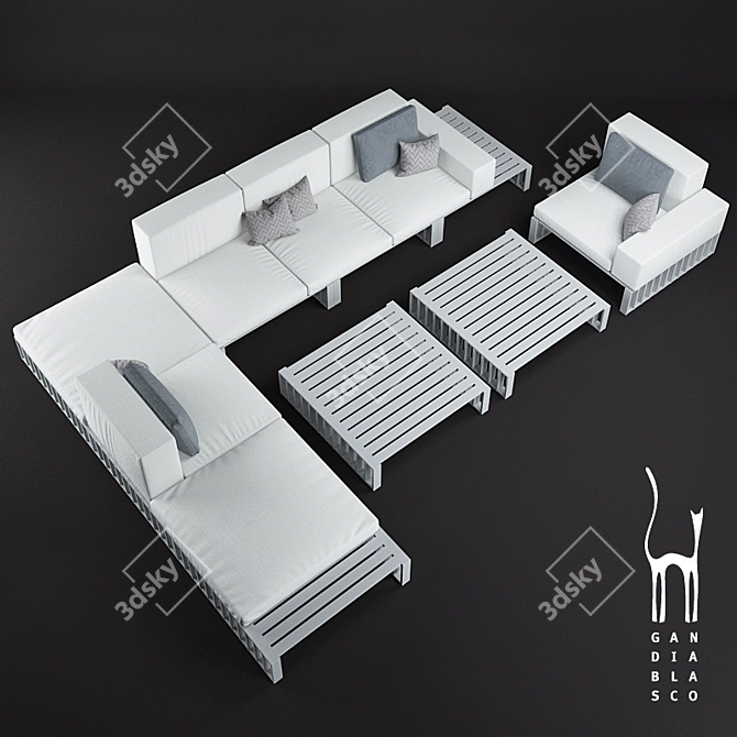 GANDIABLASCO Docks Modular Outdoor Furniture 3D model image 2
