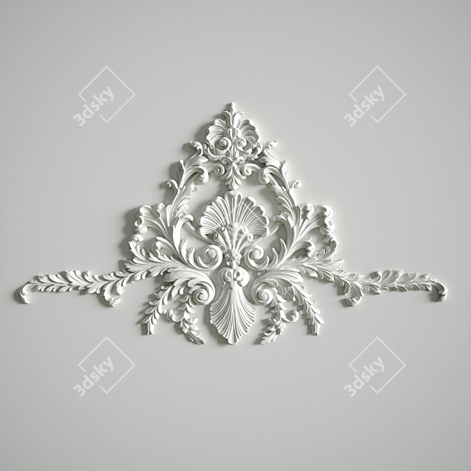 Elegant Carved Decor for Walls 3D model image 1