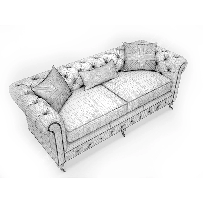 Italian Dialma Brown Sofa: Classic Elegance for Any Interior 3D model image 3