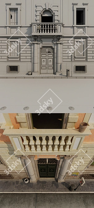 Title: Italian Splendor: Rome's Enchanting Facade 3D model image 3