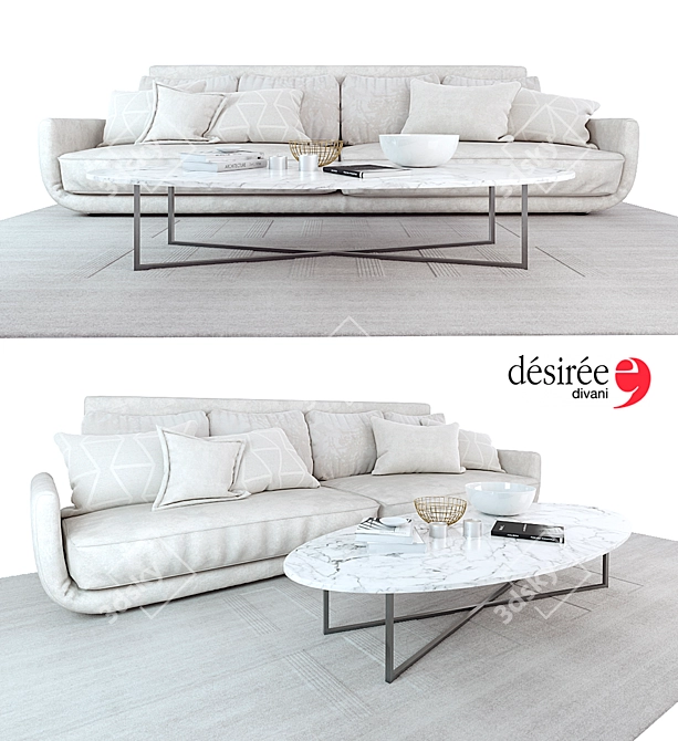 Title: Tuliss Desiree Sofa - Comfort and Style in One 3D model image 1