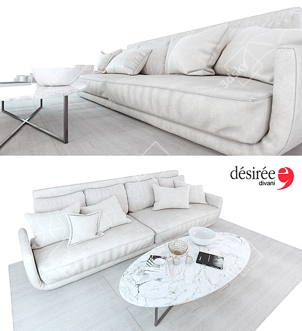 Title: Tuliss Desiree Sofa - Comfort and Style in One 3D model image 2