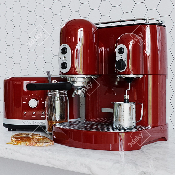 Title: KitchenAid Artisan Red Coffee Maker 3D model image 1