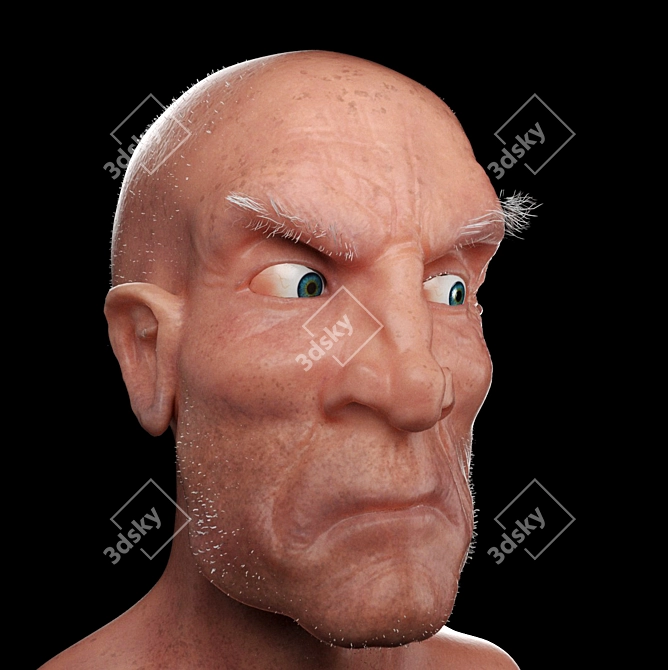 Sculpted Head Décor: Style & Sophistication 3D model image 2