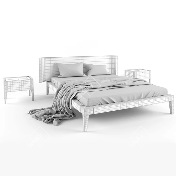 MD House Fair Bed & Ludwig Pedestals 3D model image 2