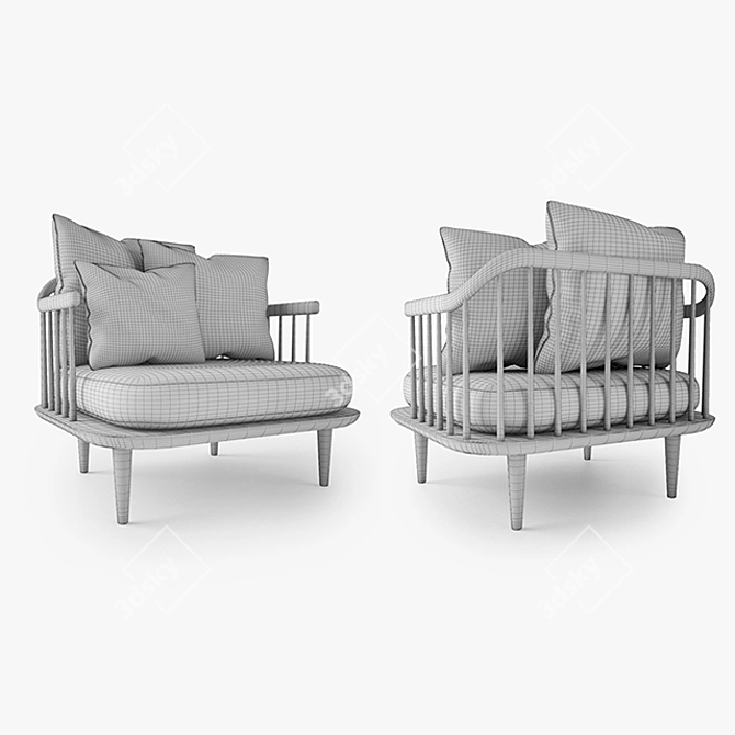 Modern Scandinavian Design Fly Chair 3D model image 3