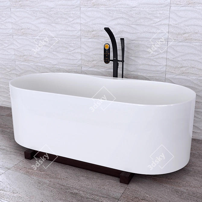 Luxurious Ondus Faucet Set 3D model image 1