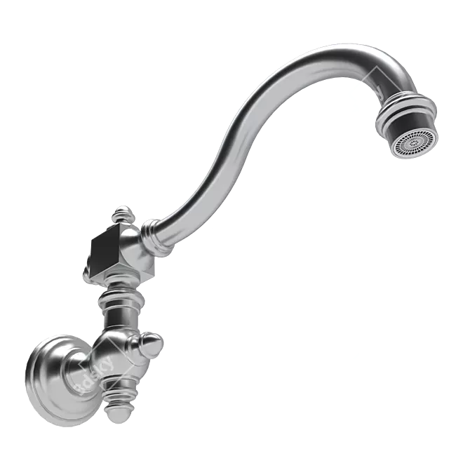 Elegant Wall-Mounted Tub Spout 3D model image 2