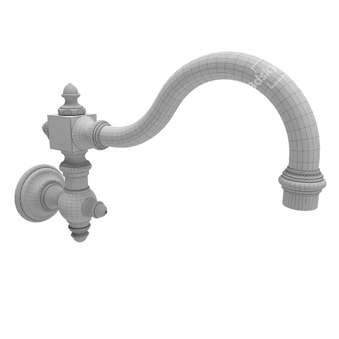 Elegant Wall-Mounted Tub Spout 3D model image 3