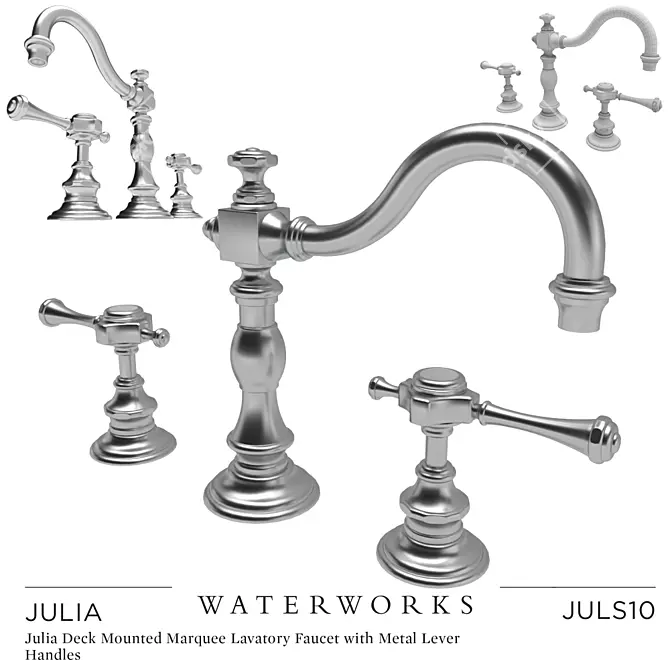 Elegant Julia Deck-Mounted Faucet 3D model image 1