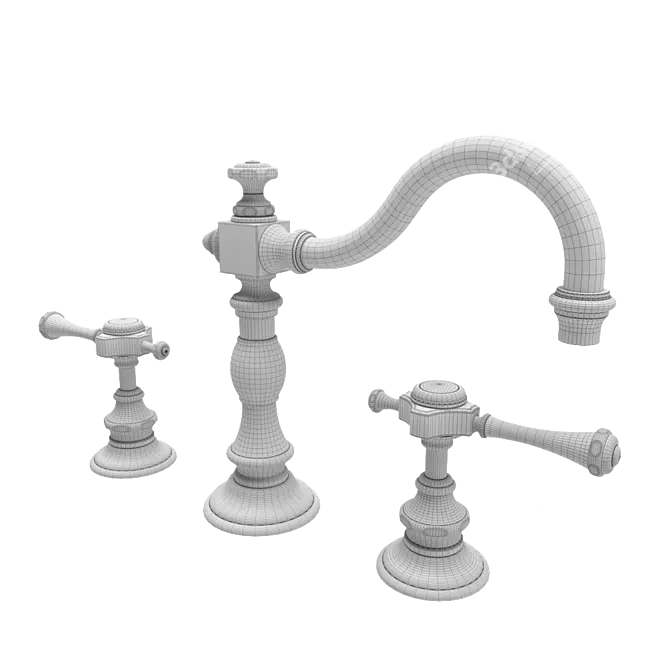 Elegant Julia Deck-Mounted Faucet 3D model image 3