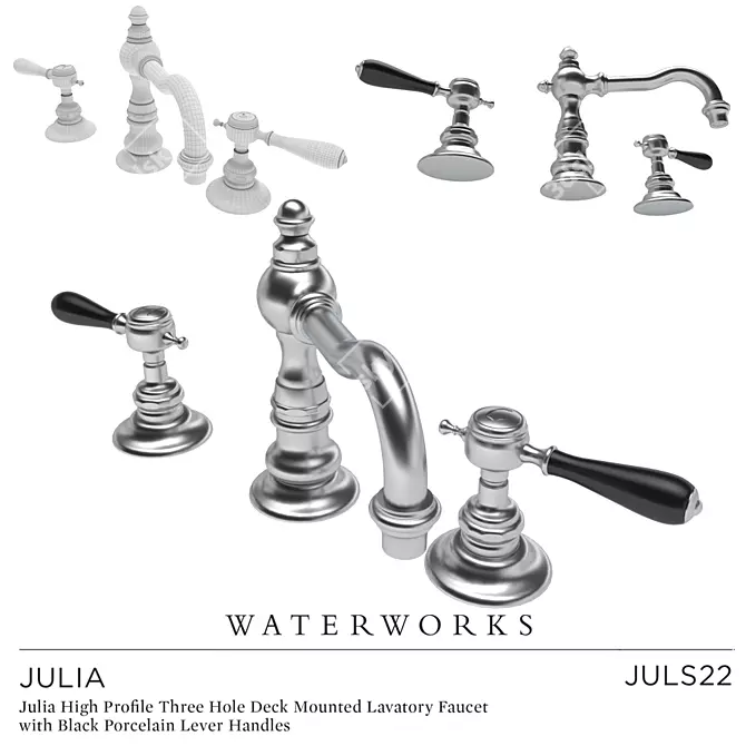 Elegant Julia Faucet: High-Profile Lavatory Design 3D model image 1