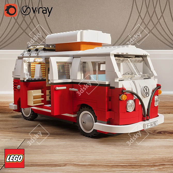 Classic LEGO Volkswagen T1 3D model image 1