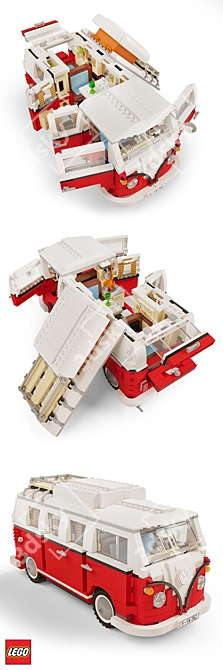 Classic LEGO Volkswagen T1 3D model image 2