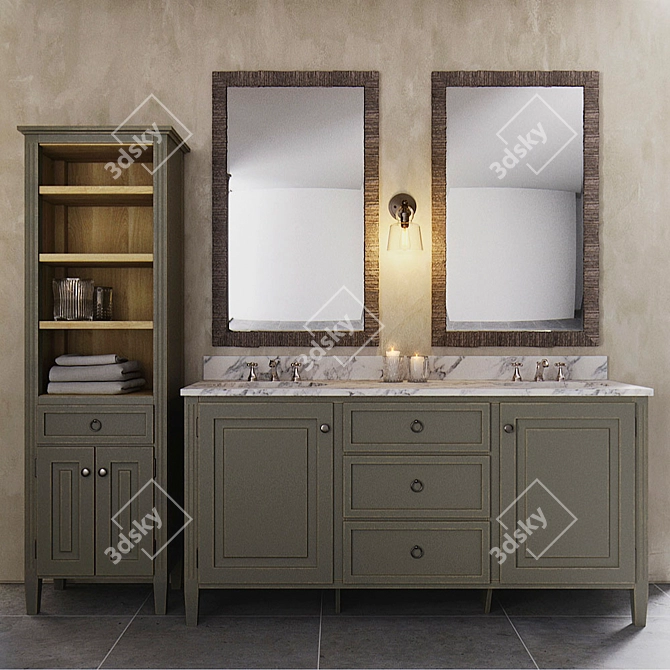 Crate & Barrel Britta Bath Set 3D model image 1