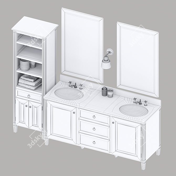 Crate & Barrel Britta Bath Set 3D model image 3