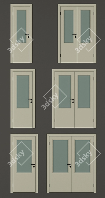 Economical Set of Standard Size Doors 3D model image 2