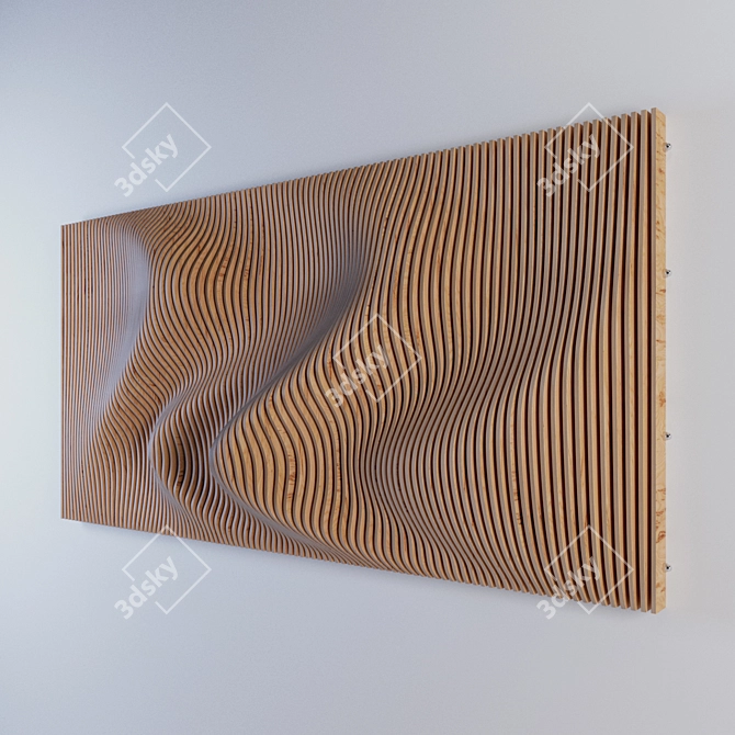 Modern Wood 3D Panno 3D model image 1