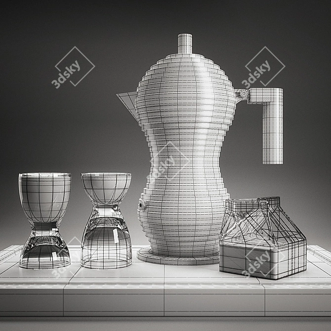 Alessi Pulcina Espresso Set: Stylish Coffee Experience 3D model image 3