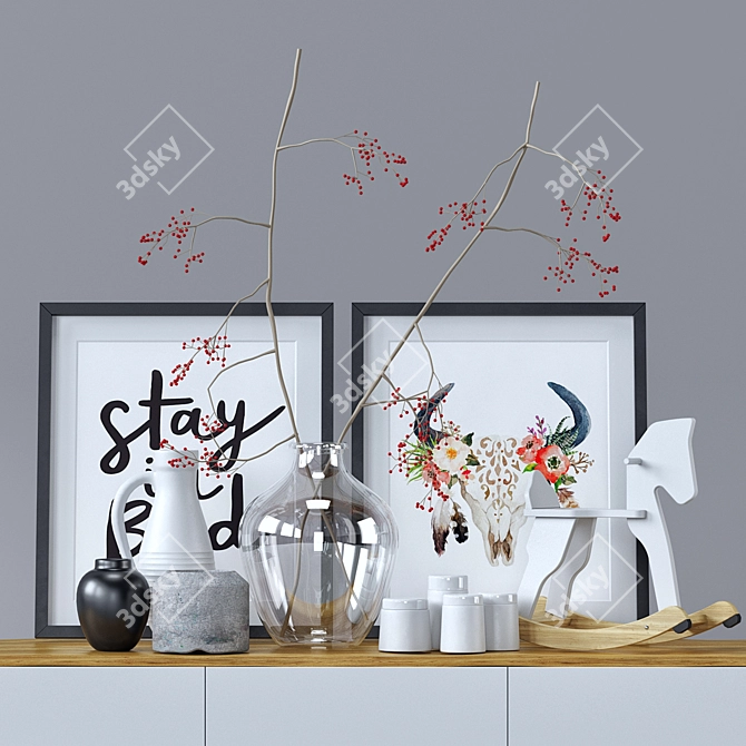 Scandinavian Charm: Decor Set 3D model image 1