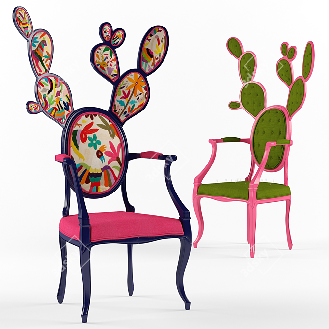 Cactus Chic Chairs 3D model image 1